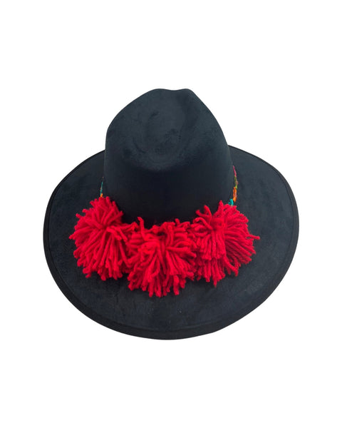 Black Embroidered Sombrero
